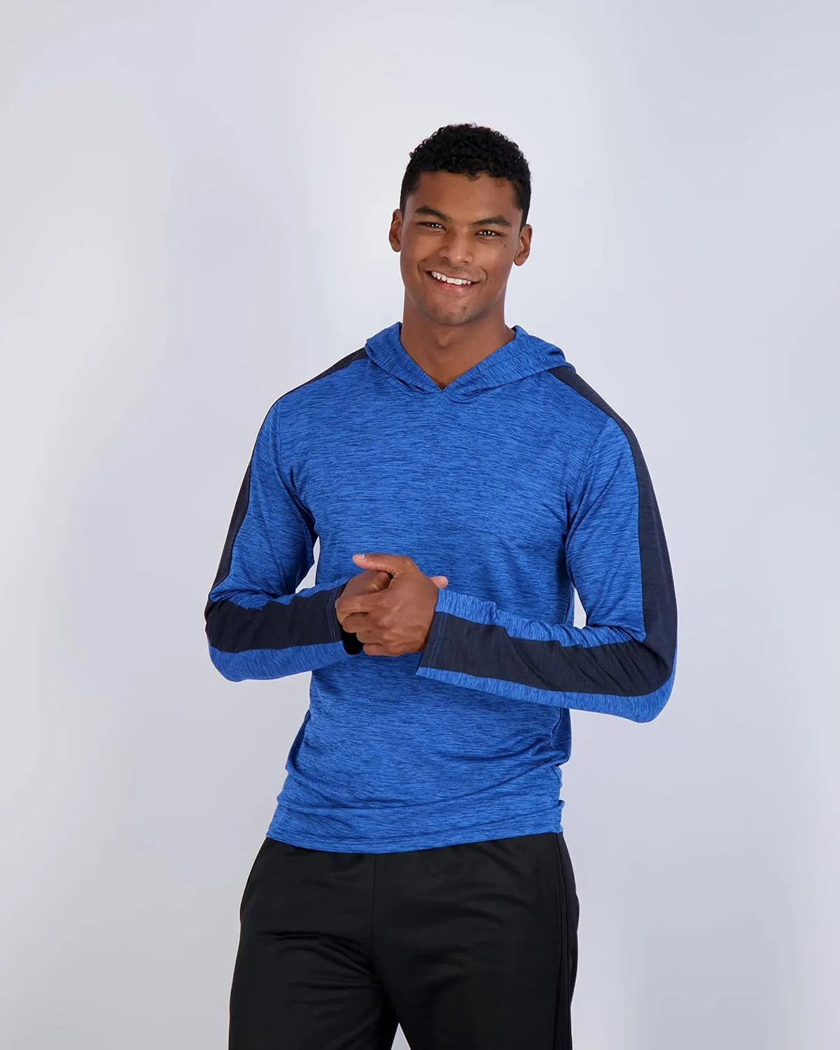 Real Essentials 3 Pack: Men's Dry Fit Wicking Long Sleeve Fishing Active Hoodie Pullover Sweatshirt (Big & Tall)