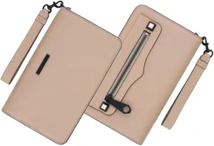 Rebecca Minkoff Regan Universal iPhone Plus Leather Wristlet Wallet, Nude