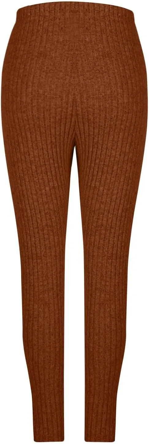 Ribbed Knit Pants for Women 2024 Casual Solid Drawstring Waist Trousers Loose High Waist Tight Hip Lifting Stretch Yoga Pant