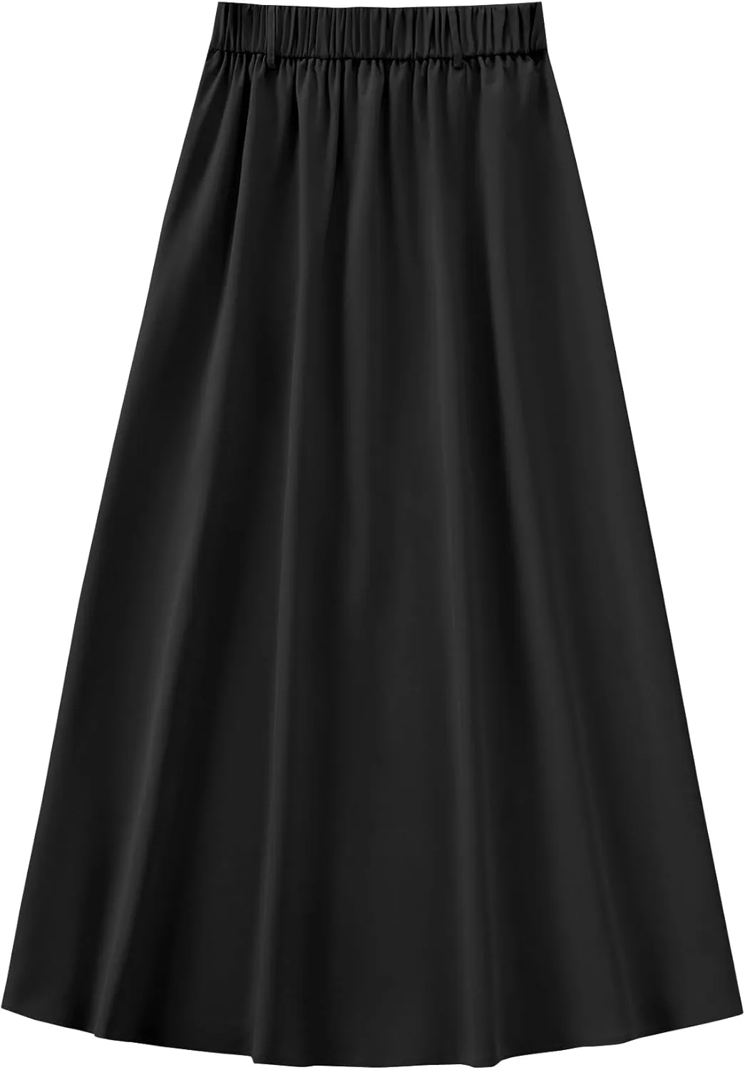 Rooscier Women's Split High Waist Flared A Line Button Down Vintage Pockets Maxi Skirt