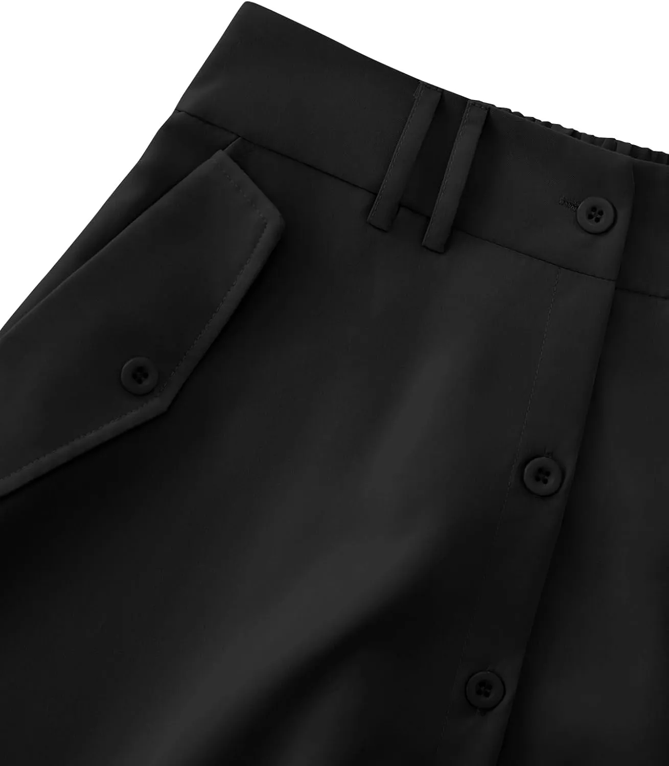Rooscier Women's Split High Waist Flared A Line Button Down Vintage Pockets Maxi Skirt