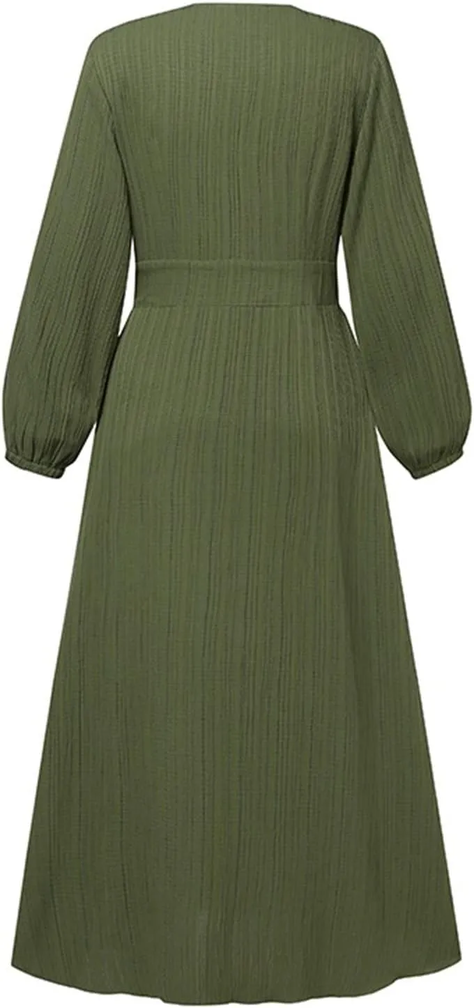 Ruffle Hem Muslim Abaya Women Plus Size Crewneck Long Sleeve Maxi Dress Arabian Dubai Islamic Robe Without Headscarf