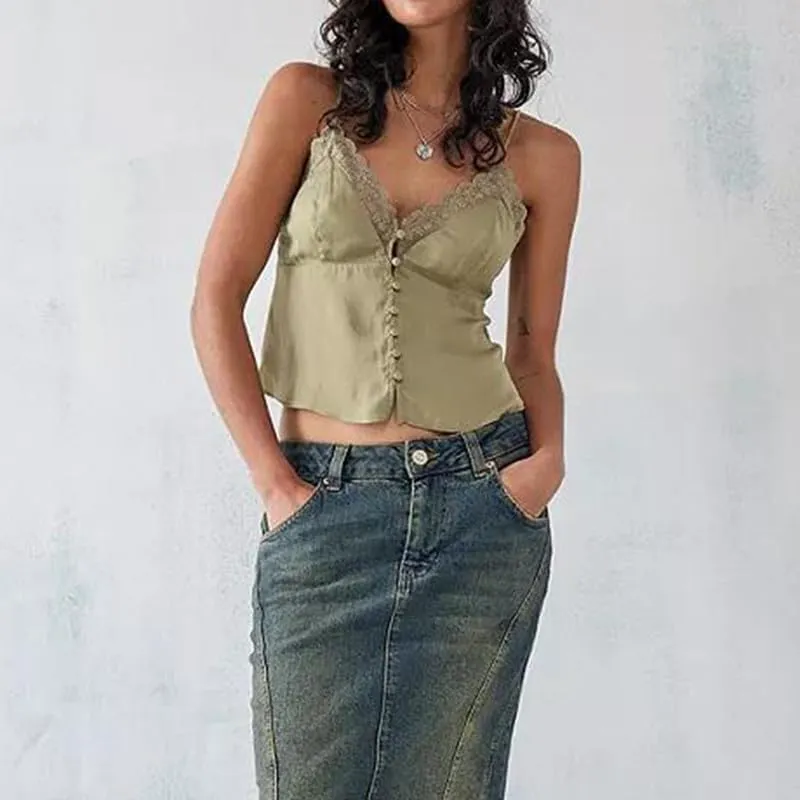 Sexy Women Deep V Neck Halter Top Open Back Tie Knot Backless Crop Camisole Y2K Night Party Club Wear Streetwear