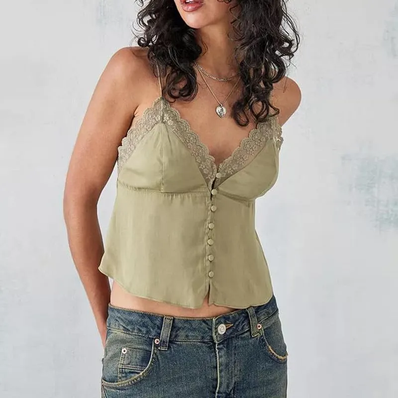 Sexy Women Deep V Neck Halter Top Open Back Tie Knot Backless Crop Camisole Y2K Night Party Club Wear Streetwear