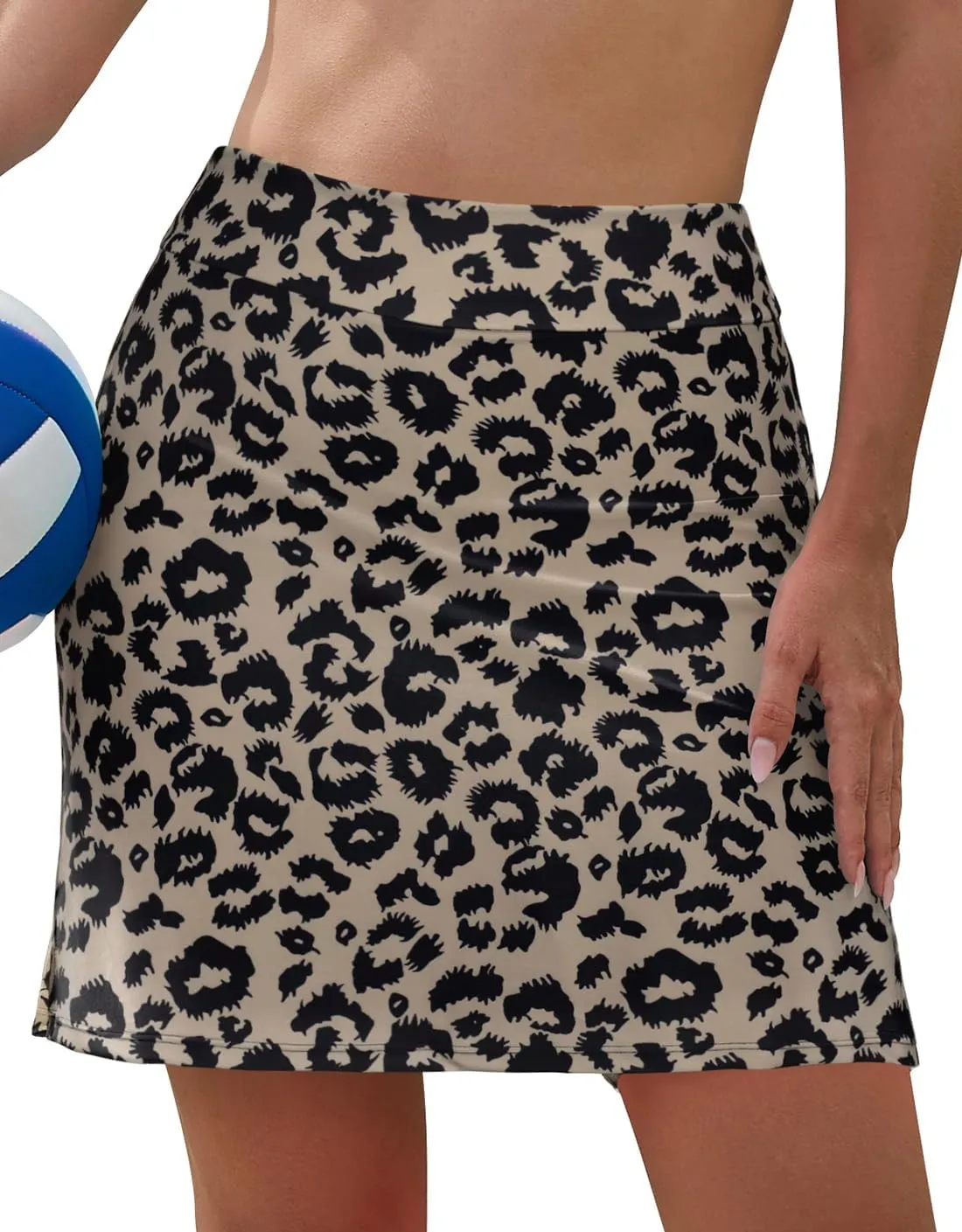 SHEKINI Women High Waist Swim Skirt Modest Bathing Suit Skirt Tummy Control Swim Bottom
