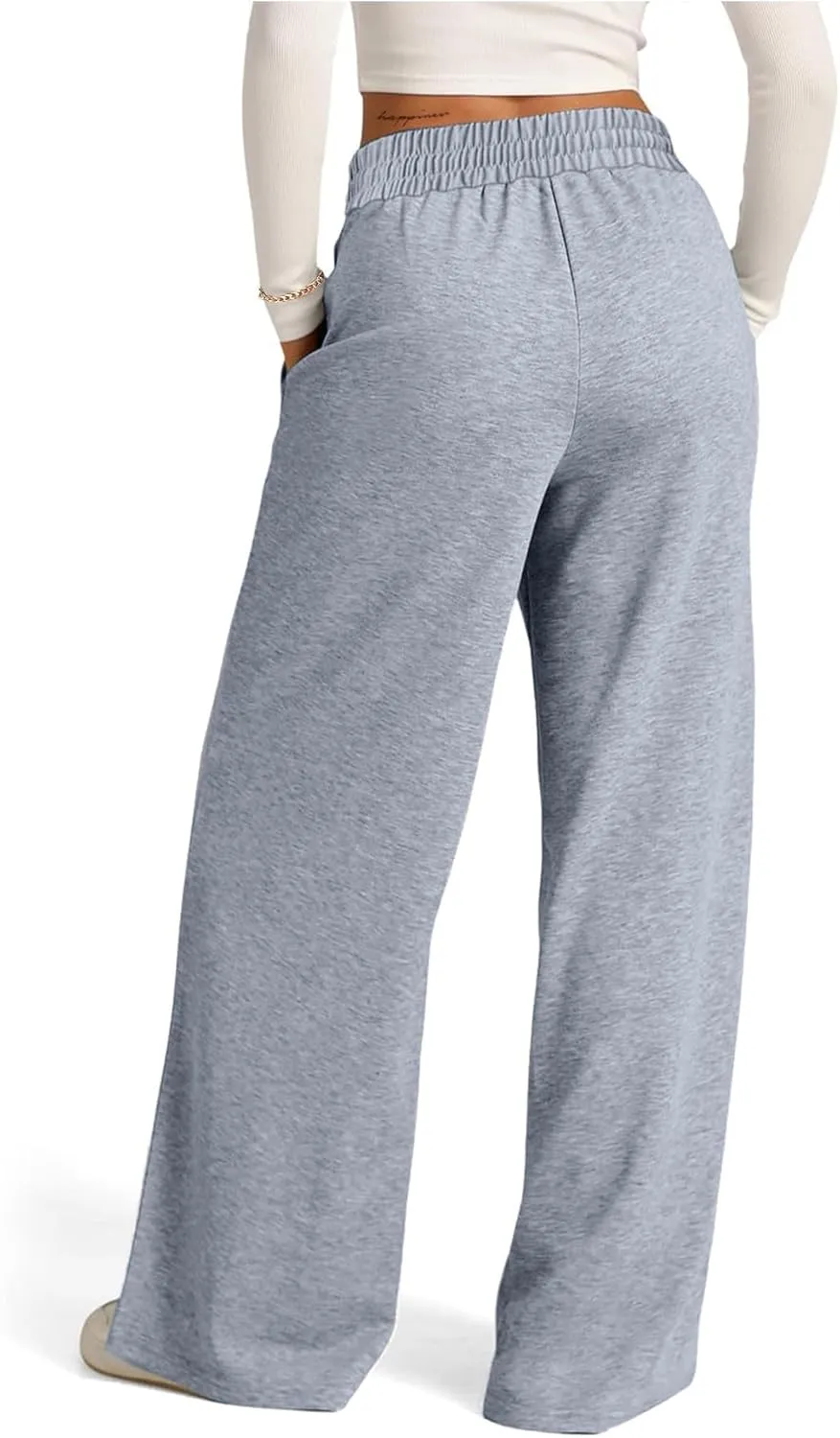 SOFIA'S CHOICE Women's High Waist Drawstring Sweatpants with Pockets Loose Straight Leg Lounge Pant