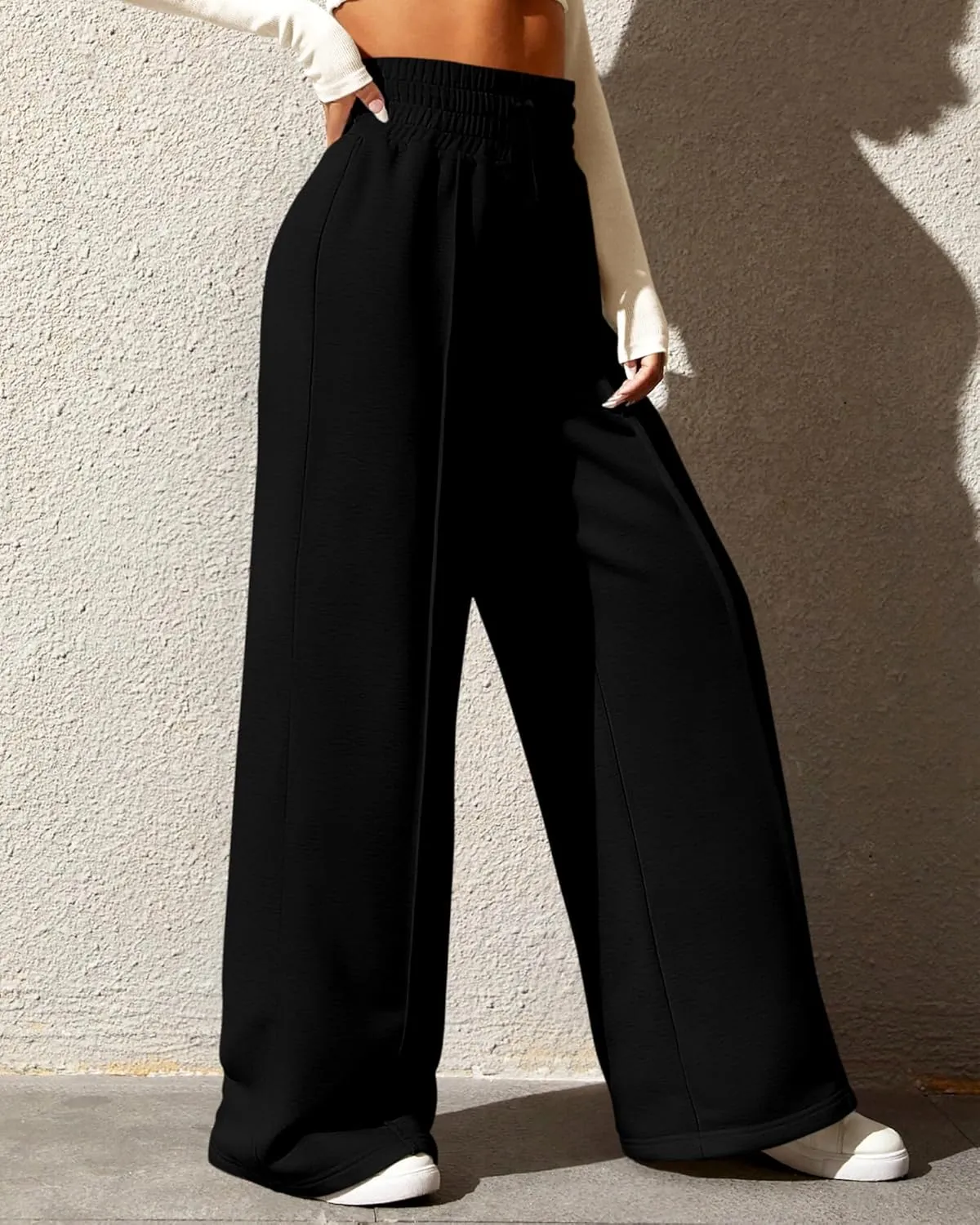 SOFIA'S CHOICE Women's High Waist Drawstring Sweatpants with Pockets Loose Straight Leg Lounge Pant