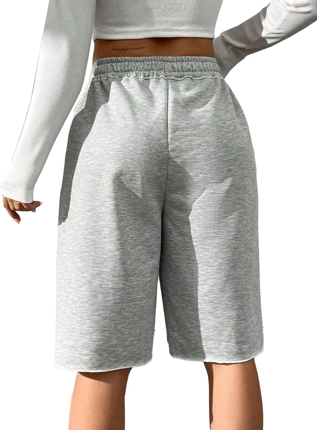 SOFIA'S CHOICE Women's Wide Leg Sweat Shorts Jogger Athletic Bermuda Short Pants with Pockets