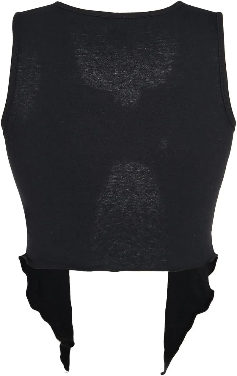 SOLY HUX Women's Y2K Sexy Tank Top Strapless Sleeveless Graphic Split Crop Tops Vest