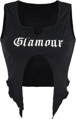 SOLY HUX Women's Y2K Sexy Tank Top Strapless Sleeveless Graphic Split Crop Tops Vest