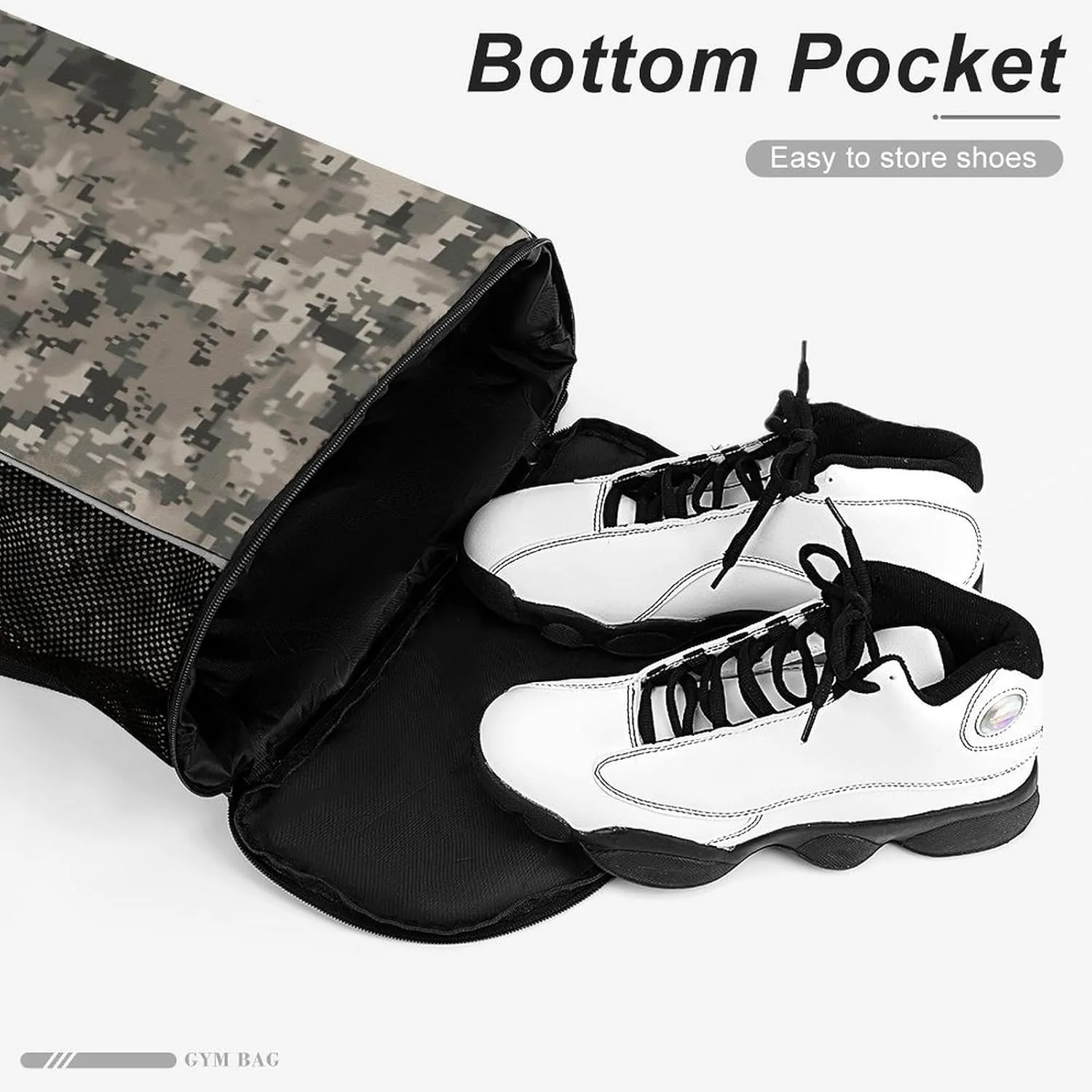 Sport Drawstring Backpack Beach Bag Army Digital Camouflage Drawstring Bag Suitable for Fitness And Swimming
