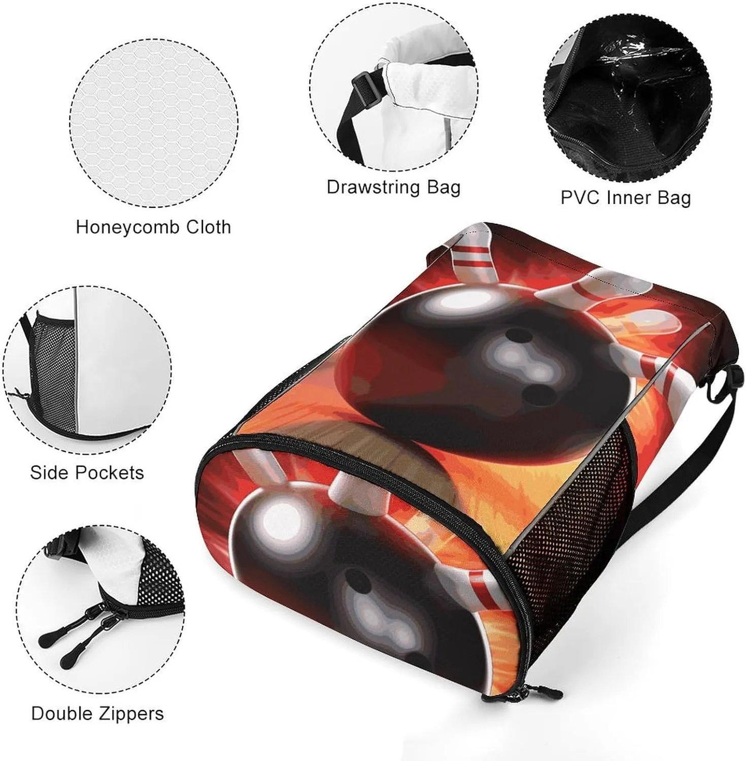Sport Drawstring Backpack Beach Bag Bowling Ball Drawstring Bag Suitable for Fitness And Swimming