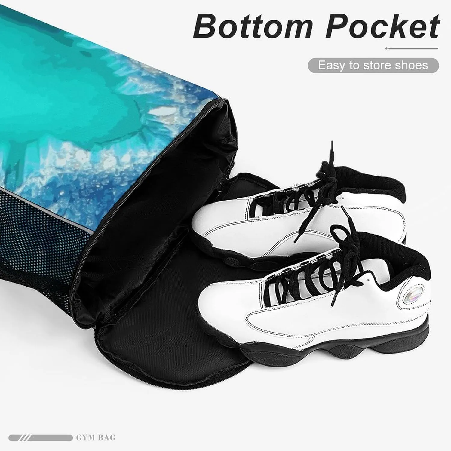 Sport Drawstring Backpack Beach Bag Bright Aqua Blue Turquoise Drawstring Bag Suitable for Fitness And Swimming