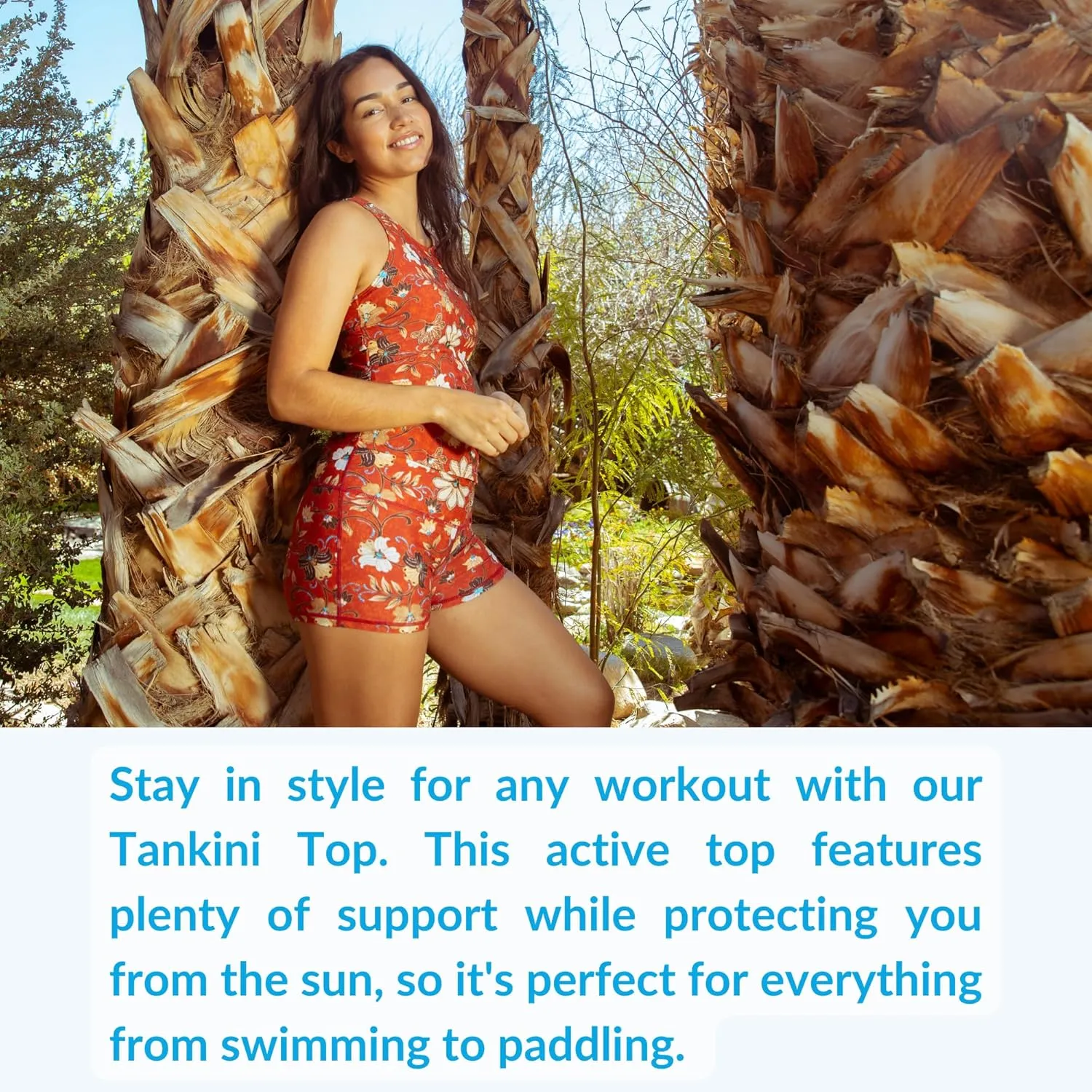 Sporti Women High Neck Tankini Tops - Bathing Suit Tops for Women - Athletic Tank Top Swimsuits with Shelf Bra Support