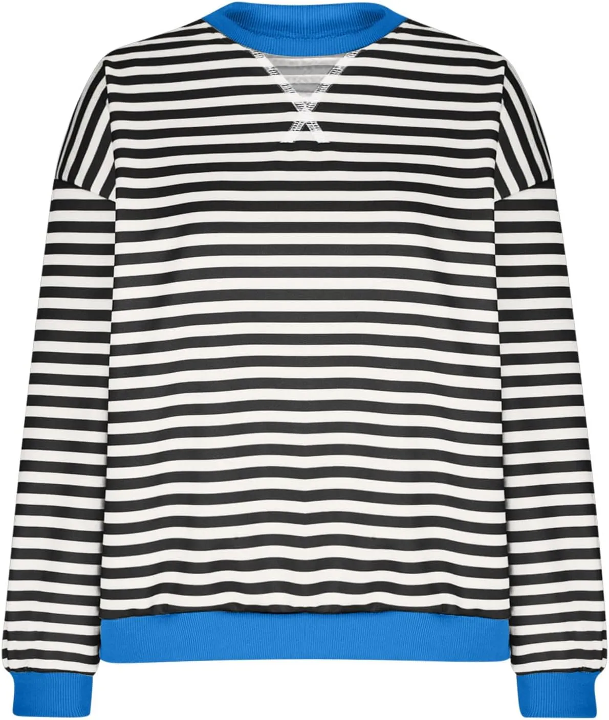 Striped Sweatshirt For Women 2024 Cute Fall Fashion Oversized Long Sleeve Crewneck Pullover Tops Teens y2k Outfits