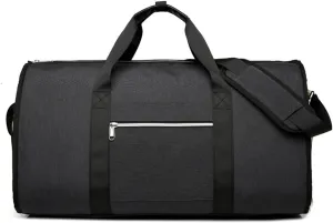 Suit Carry on Garment Bag for Travel & Business Trips, Rolling Carry on Convertible Garment Duffel Bag with Shoe Pouch (Black)