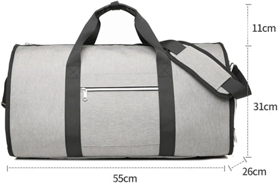 Suit Carry on Garment Bag for Travel & Business Trips, Rolling Carry on Convertible Garment Duffel Bag with Shoe Pouch (Black)