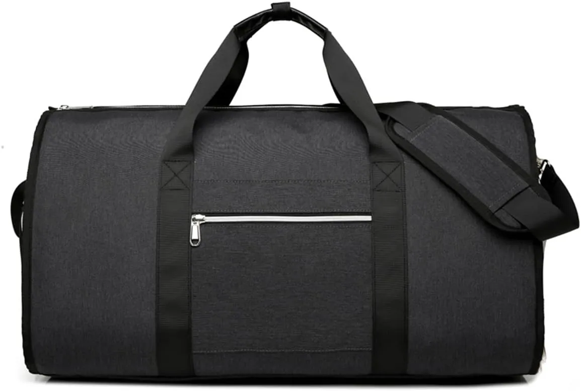 Suit Carry on Garment Bag for Travel & Business Trips, Rolling Carry on Convertible Garment Duffel Bag with Shoe Pouch (Black)