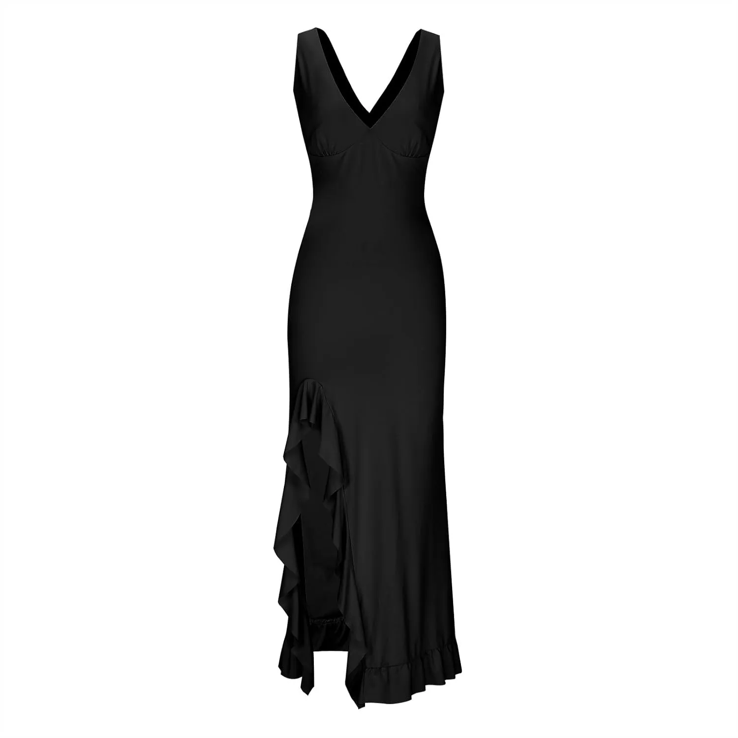 Summer Dresses for Women 2025 Deep V Neck Sleeveless Sundress Fashion Split Flowy Fitted Club Evening Party Dress