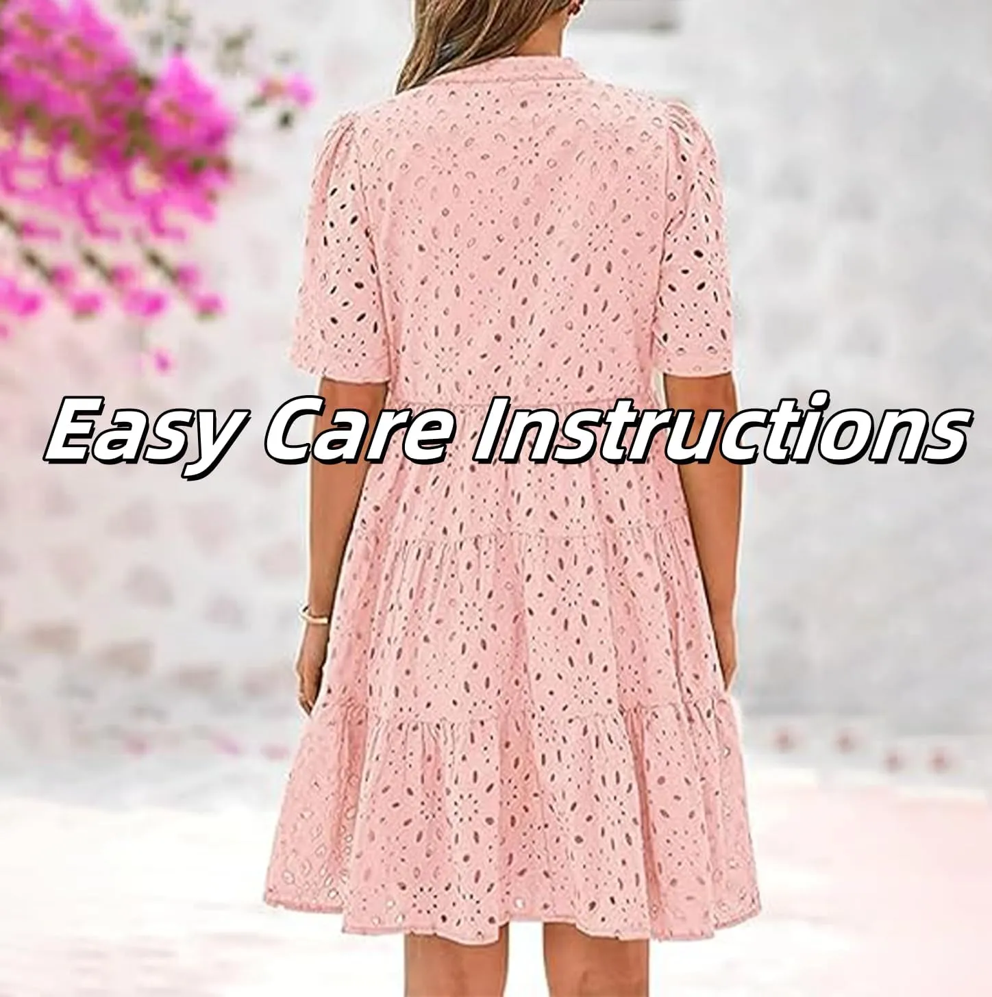 The Beauty North Eyelet Dress, 2025 Women's Elegant Hollow Out Lace Ruffle Casual Mini Dress, Summer Eyelet Ruffle Dresses