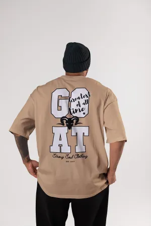 The GOAT - Beige - Gym Oversized T Shirt