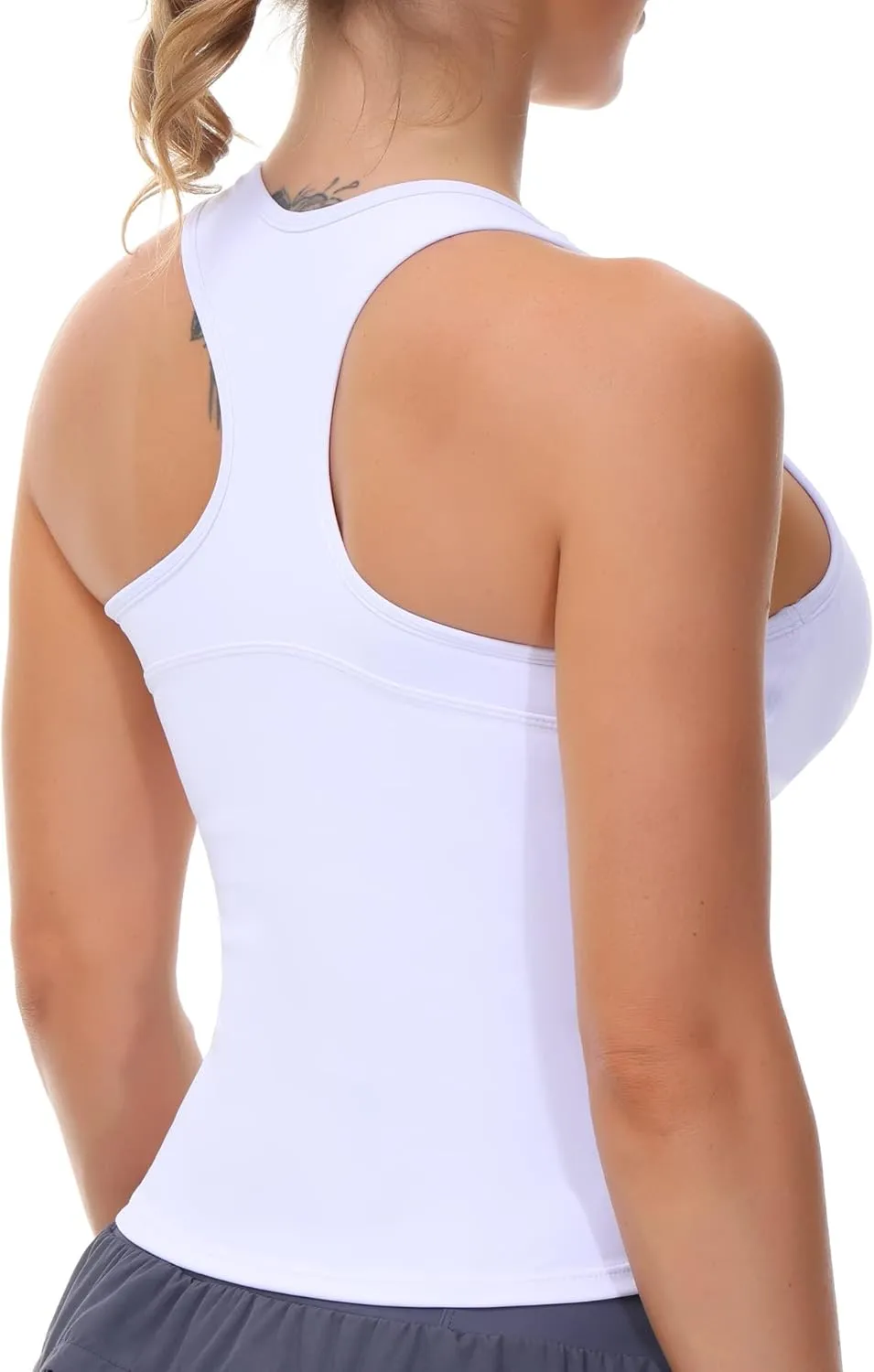 THE GYM PEOPLE Womens' Racerback Workout Tank Tops with Built in Bra Sleeveless Slim Fit