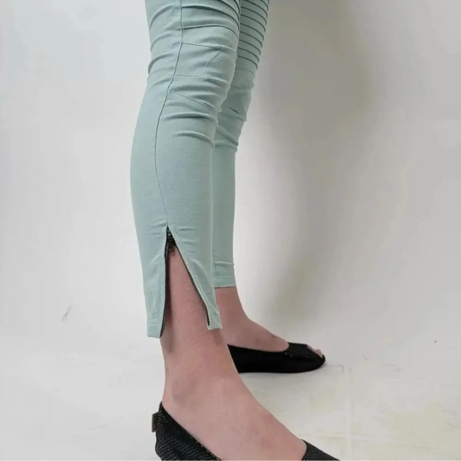 Umgee Seafoam Moto Skinny Pants