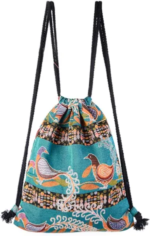 Van Caro Drawstring Backpack String Bag Sport Gym Sackpack Cinch Shopping Yoga Bag,Phoenix One Size
