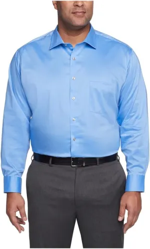 Van Heusen Men's Big Fit Dress Shirt Ultra Wrinkle Free Flex Collar Stretch (Big and Tall)