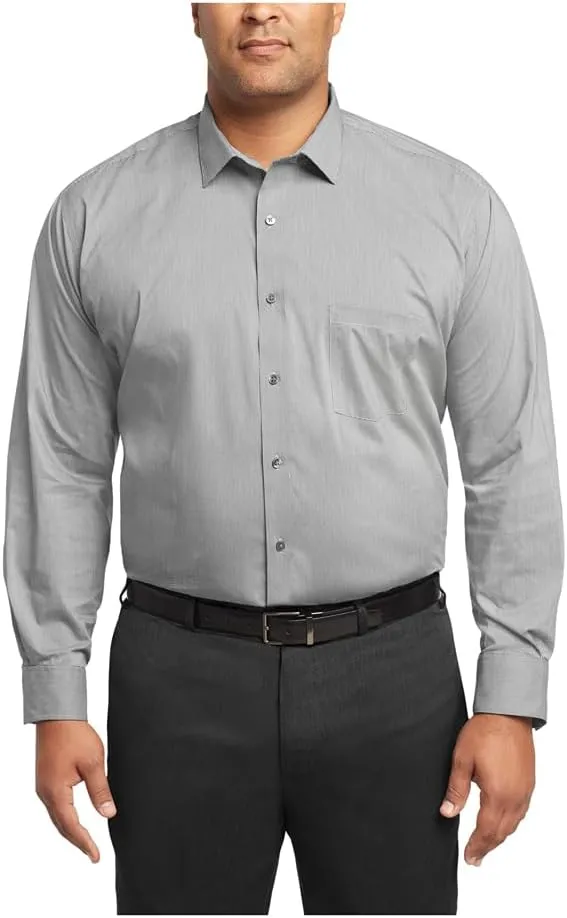 Van Heusen Men's Big Fit Dress Shirt Ultra Wrinkle Free Flex Collar Stretch (Big and Tall)