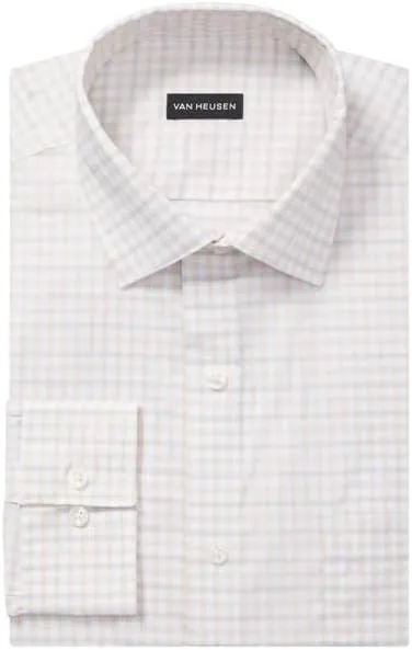 Van Heusen Men's Dress Shirt Regular Fit Ultra Wrinkle Free Flex Collar Stretch Check