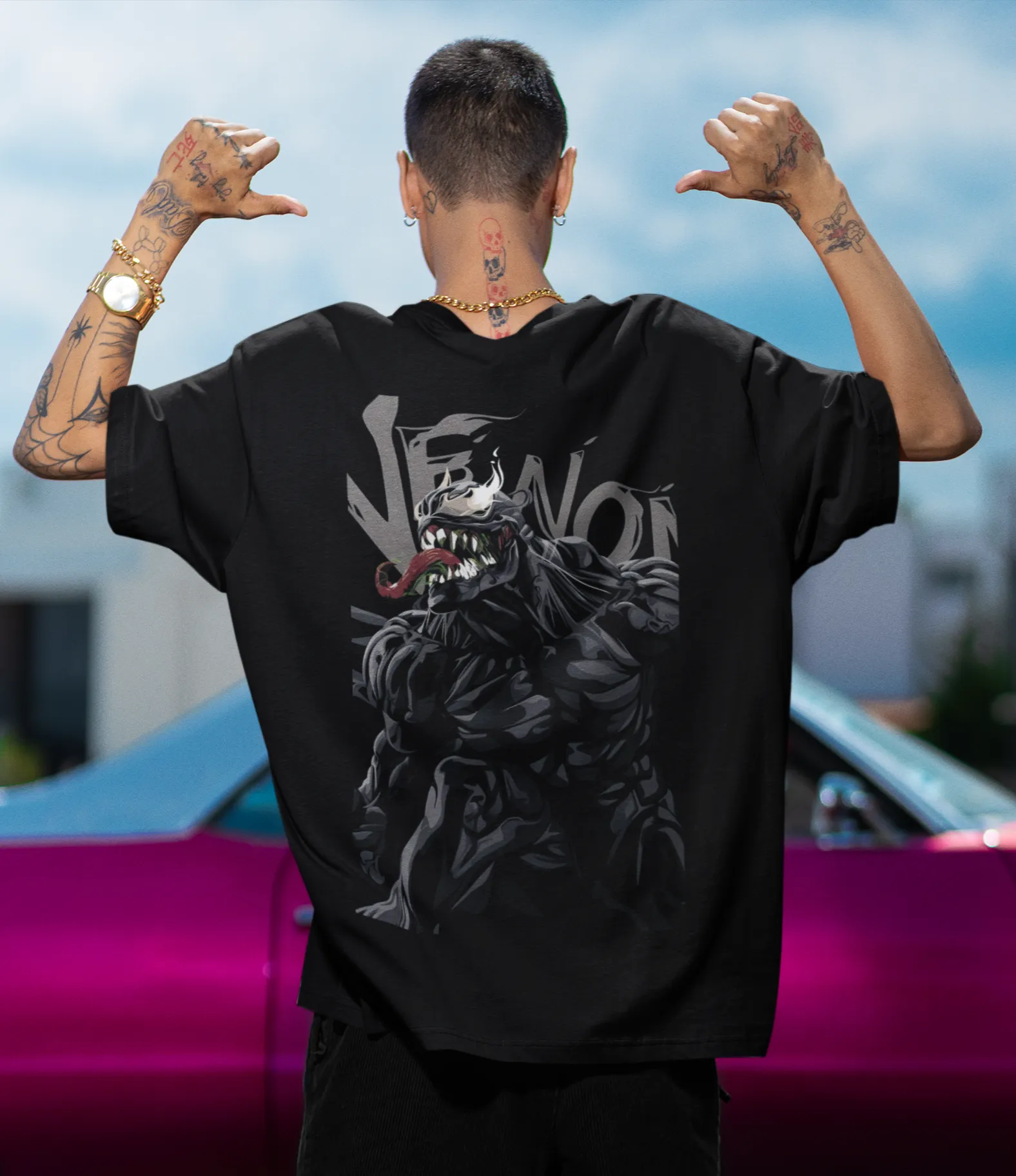 Venom - Black - Gym Oversized T Shirt