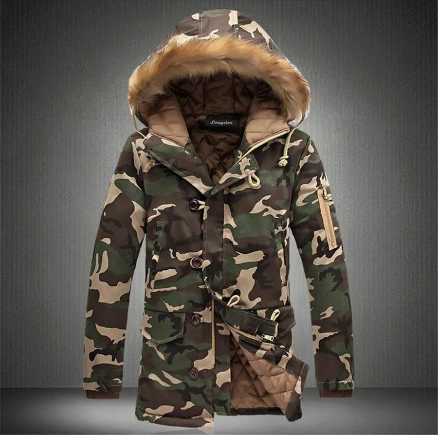 West Louis Winter Camouflage Fur Hood Parka