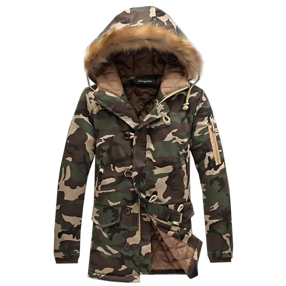 West Louis Winter Camouflage Fur Hood Parka