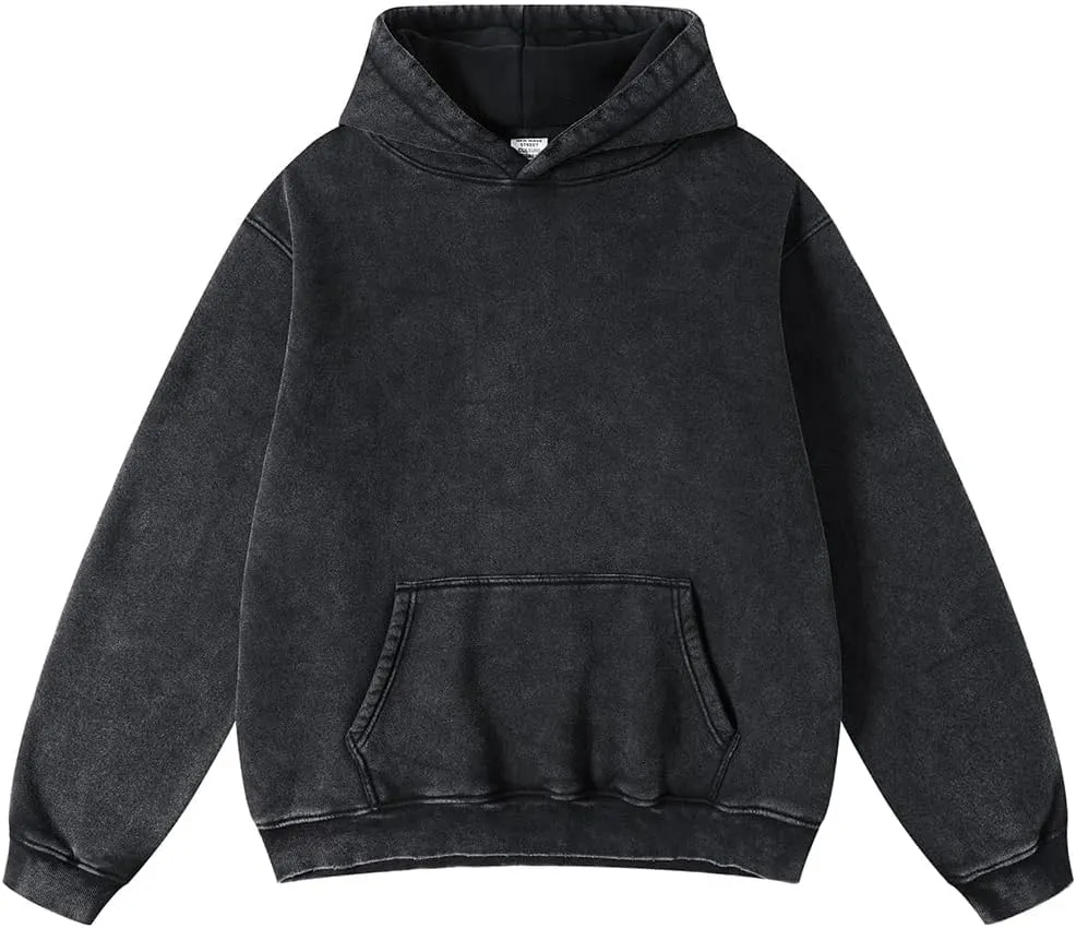 Women Mens Oversized Hoodies Pullover Acid Wash Cotton Vintage Hooded Sweatshirt Men Fleece Hoodie Streetwear