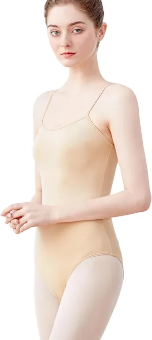 Women Nude Camisole Undergarment Leotards with Adjustable Straps for Ballet/Gymnastics/Dancing