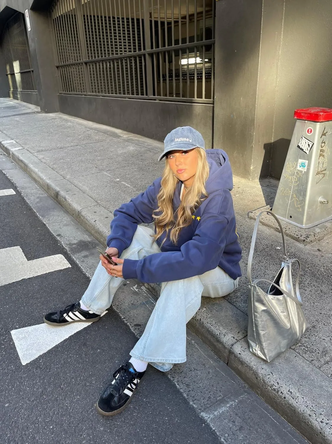 Women Y2k Star Graphic Print Hoodies Vintage Oversized Crew Neck Sweatshirt Teen Girls Pullover Top Preppy Clothes