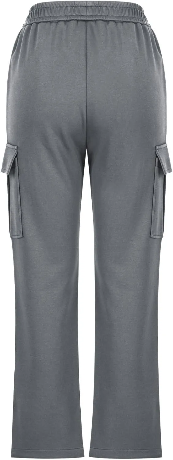 Womens Cargo Sweatpants Casual Elastic High Waist Joggers Pants 2024 Trendy Lounge Trousers with Pockets Fall Outfits