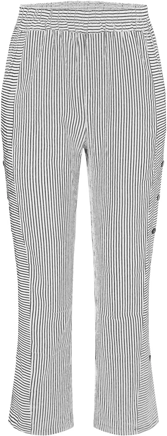 Womens Cotton Linen Palazzo Pants Loose Cotton and Linen Casual Pants Wide Leg Long Lounge Pant Trousers Straight