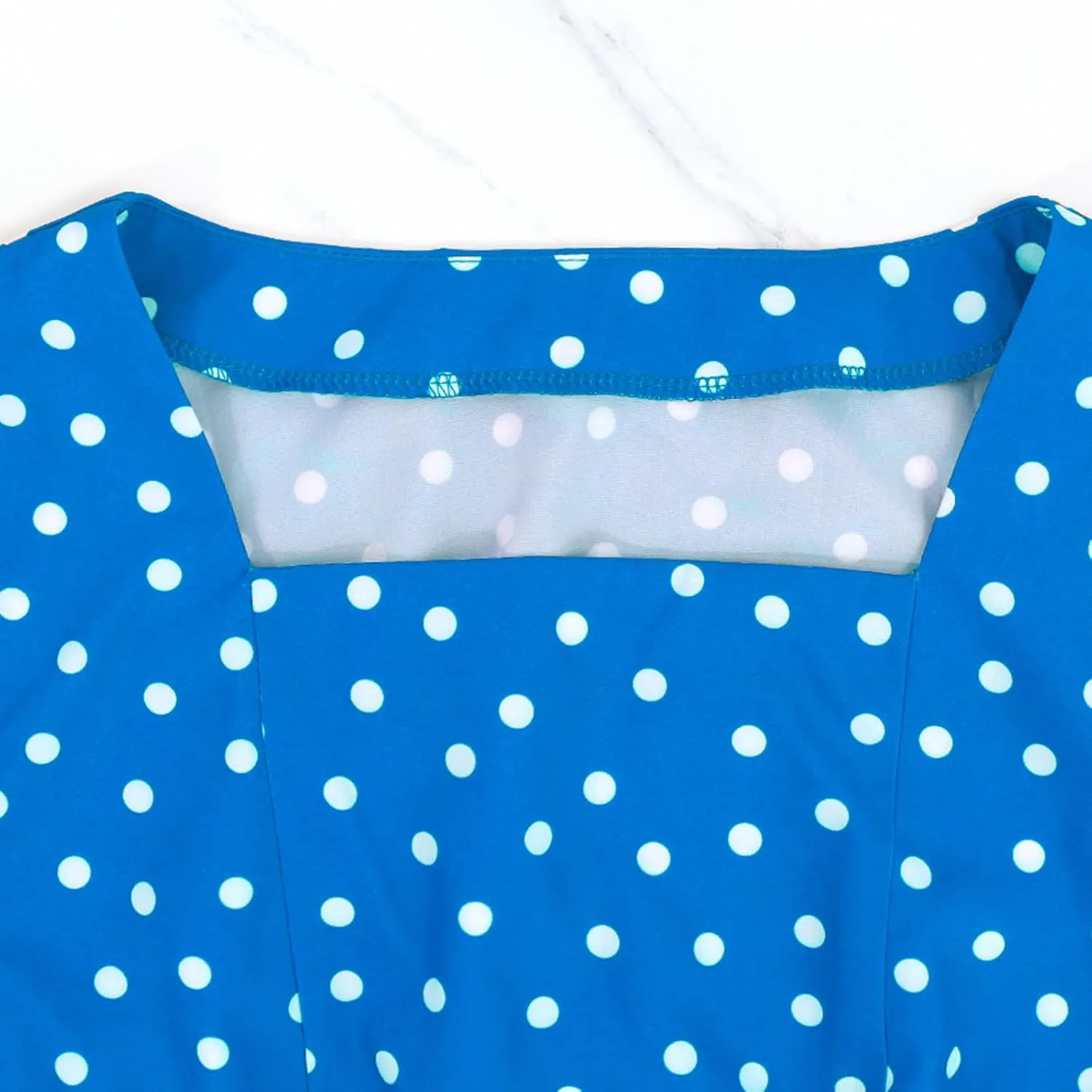 Women's Flutter Sleeve Smocked Polka Dot Midi Dress Summer Beach Vocation Boho Round Neck Casual Tiered Dresses