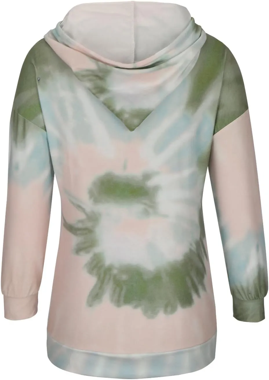 Womens Oversized Hoodies Plus Size Tie Dye Long Sleeve Hooded Pullover Tops Dressy Casual Fall y2k Hoodie Sweatshirt