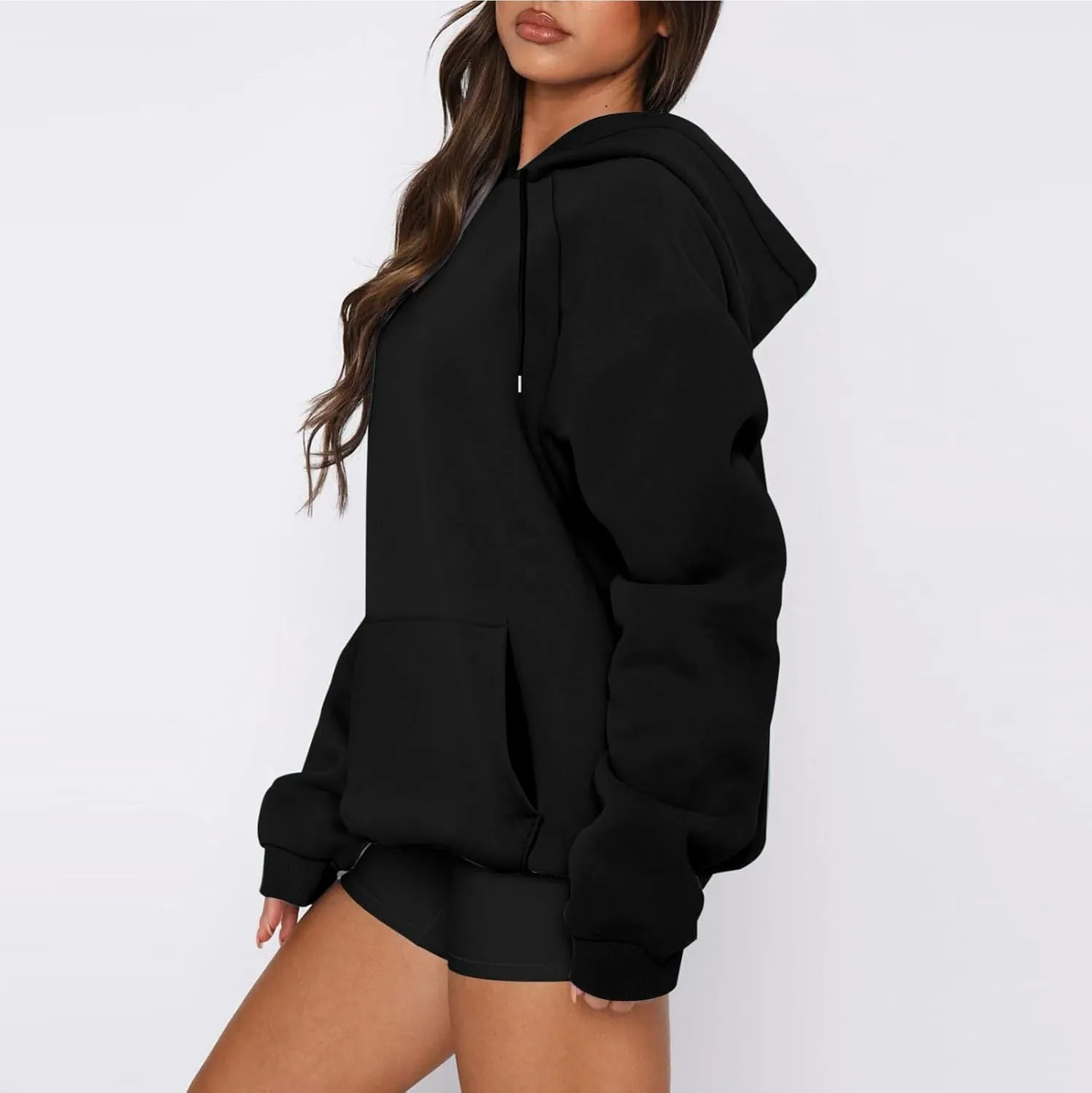 Womens Oversized Hoodies Winter Cute Sweatshirts Drawstring Fleece Hoodie Pullover 2024 Fashion Tops Trendy Outfits