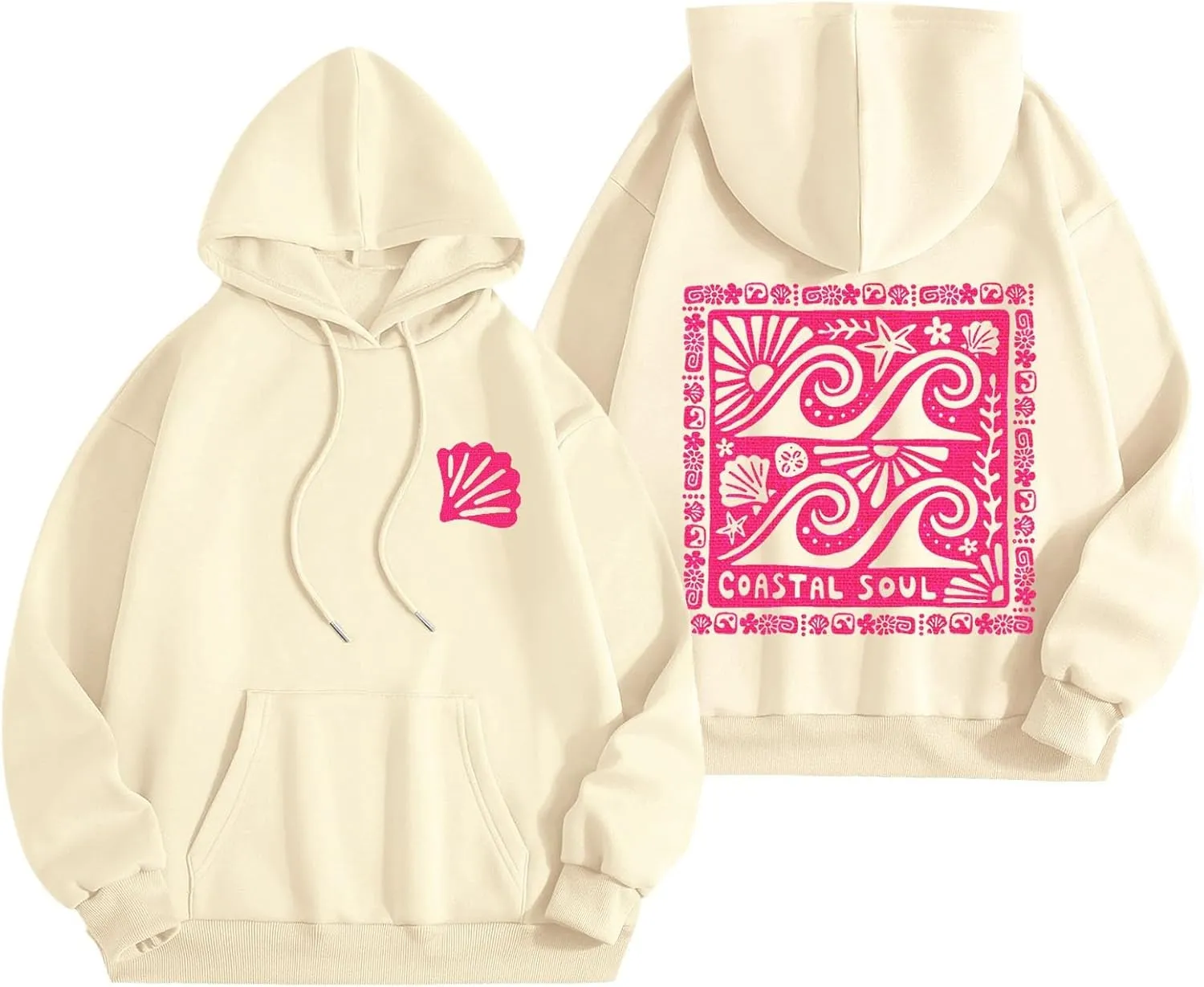 Women's Oversized Sweatshirt Graphic Hoodies Casual Long Sleeve Loose Pullover Tops with Pocket