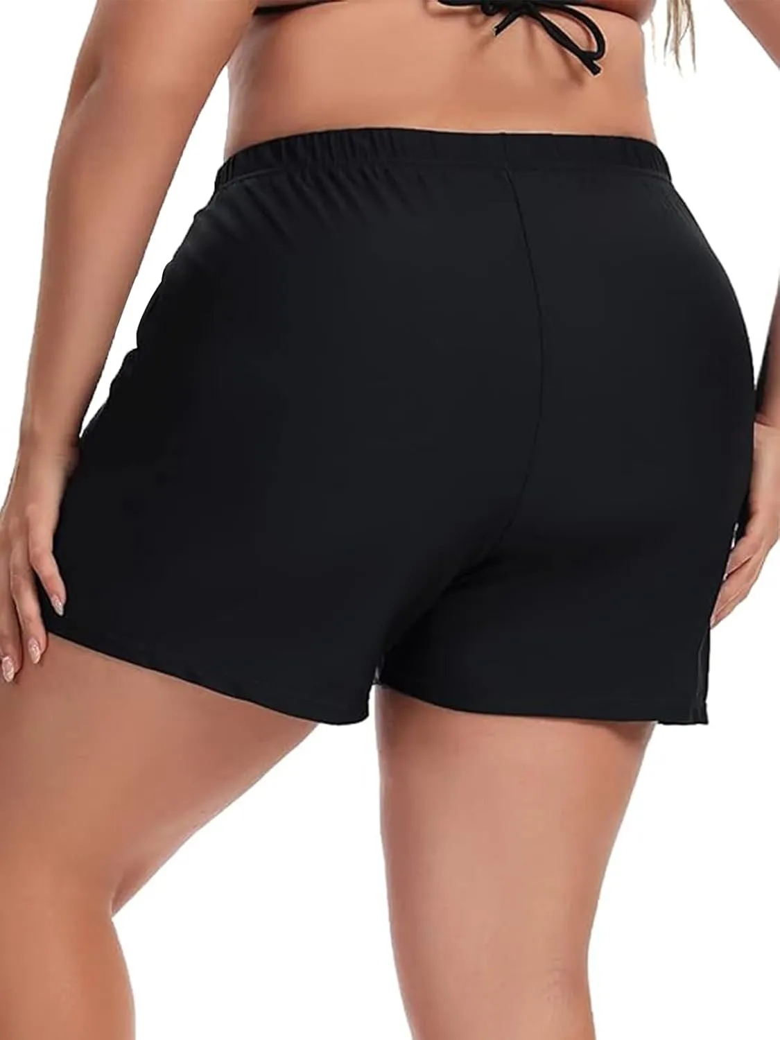 Women's Plus Size Swim Shorts High Waisted Bathing Suit Bottoms Long Swimsuit Board Short Tankini Trunks with Pocket