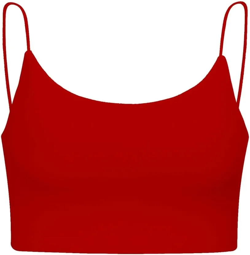 Women's Sexy Spaghetti Strap Camisole Tank Tops Y2k Tube Slim Fitted Yoga Basic Cami Crop Top