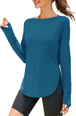 ZHENWEI Women's Long Sleeve Sun Shirt UV Protection Workout Tops Lightweight UPF 50  Golf Gym Hiking Shirts Outdoor Clothing