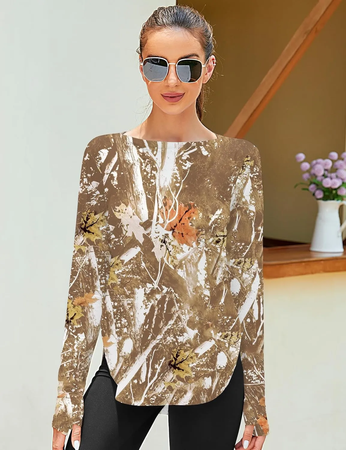 ZHENWEI Women's Long Sleeve Sun Shirt UV Protection Workout Tops Lightweight UPF 50  Golf Gym Hiking Shirts Outdoor Clothing