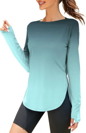 ZHENWEI Women's Long Sleeve Sun Shirt UV Protection Workout Tops Lightweight UPF 50  Golf Gym Hiking Shirts Outdoor Clothing