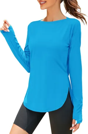 ZHENWEI Women's Long Sleeve Sun Shirt UV Protection Workout Tops Lightweight UPF 50  Golf Gym Hiking Shirts Outdoor Clothing