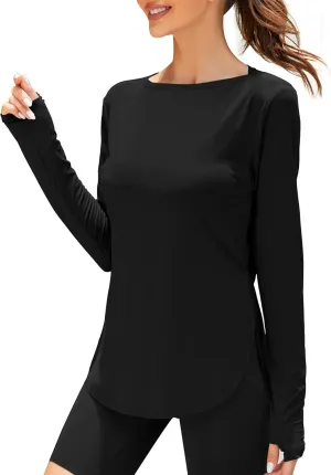 ZHENWEI Women's Long Sleeve Sun Shirt UV Protection Workout Tops Lightweight UPF 50  Golf Gym Hiking Shirts Outdoor Clothing